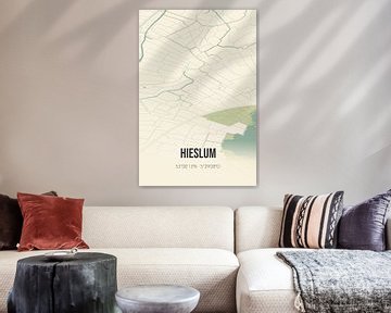 Vintage map of Hieslum (Fryslan) by Rezona