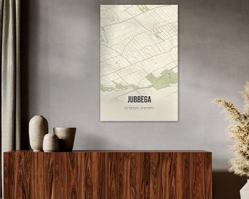 Vintage landkaart van Jubbega (Fryslan) van Rezona