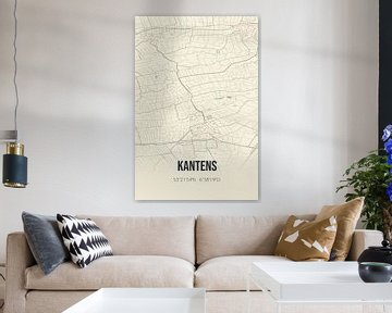 Vintage map of Kantens (Groningen) by Rezona