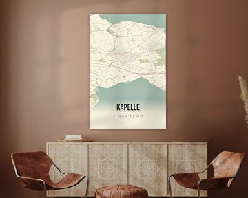 Vintage landkaart van Kapelle (Zeeland) van Rezona