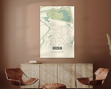 Vintage map of Koedijk (North Holland) by Rezona