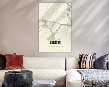 Vintage map of Kolhorn (North Holland) by Rezona