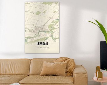 Vintage landkaart van Leerdam (Utrecht) van Rezona