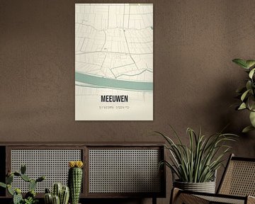 Vintage landkaart van Meeuwen (Noord-Brabant) van MijnStadsPoster