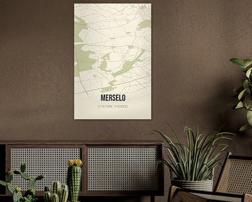 Vintage landkaart van Merselo (Limburg) van MijnStadsPoster