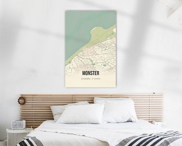 Vintage landkaart van Monster (Zuid-Holland) van MijnStadsPoster