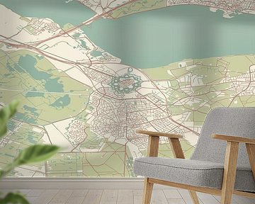 Vintage landkaart van Naarden (Noord-Holland) van Rezona