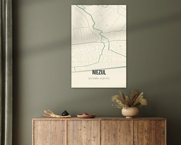 Vintage map of Niezijl (Groningen) by Rezona
