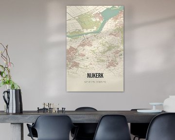 Vintage landkaart van Nijkerk (Gelderland) van MijnStadsPoster