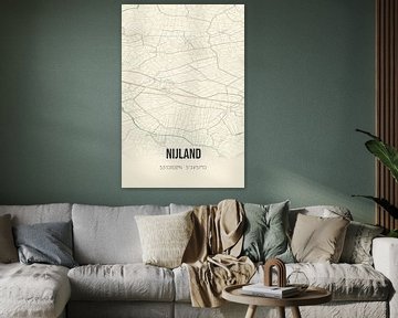 Vintage landkaart van Nijland (Fryslan) van MijnStadsPoster