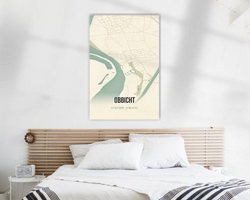Vintage landkaart van Obbicht (Limburg) van MijnStadsPoster