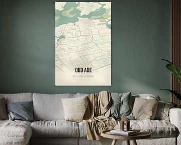 Vintage landkaart van Oud Ade (Zuid-Holland) van Rezona