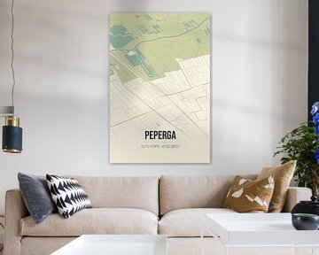 Vintage landkaart van Peperga (Fryslan) van MijnStadsPoster