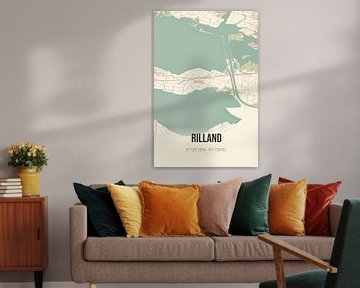 Vintage landkaart van Rilland (Zeeland) van Rezona