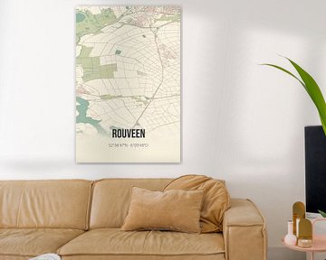 Vintage landkaart van Rouveen (Overijssel) van MijnStadsPoster