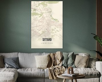 Vintage landkaart van Sittard (Limburg) van MijnStadsPoster