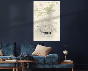 Vintage landkaart van Terborg (Gelderland) van MijnStadsPoster