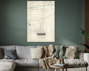 Vintage map of Tjuchem (Groningen) by Rezona