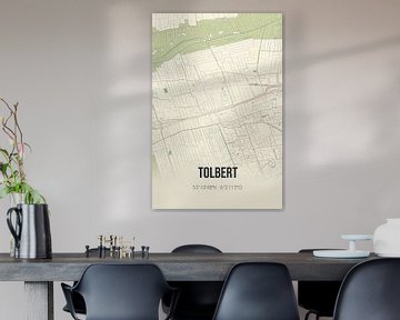 Vintage map of Tolbert (Groningen) by Rezona