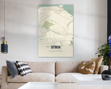 Vintage landkaart van Uitwijk (Noord-Brabant) van Rezona