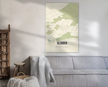 Vintage map of Vledder (Drenthe) by Rezona