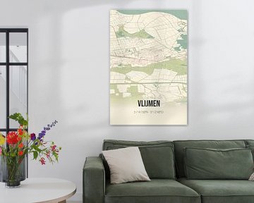 Vintage map of Vlijmen (North Brabant) by Rezona