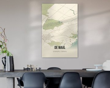 Vintage map of De Waal (North Holland) by Rezona