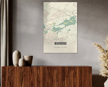 Vintage landkaart van Warmond (Zuid-Holland) van MijnStadsPoster