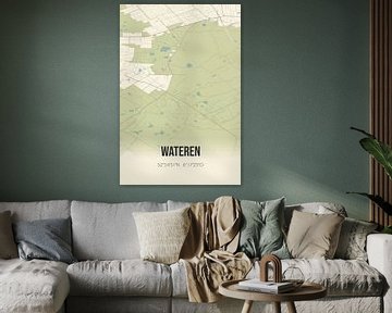 Vintage map of Wateren (Drenthe) by Rezona