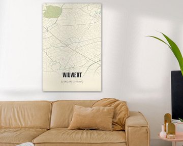 Vintage landkaart van Wiuwert (Fryslan) van MijnStadsPoster