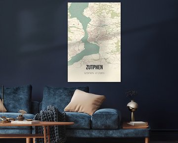 Vintage landkaart van Zutphen (Gelderland) van Rezona