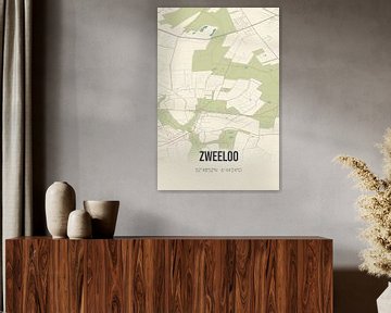 Vintage landkaart van Zweeloo (Drenthe) van Rezona