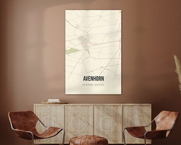 Vieille carte d'Avenhorn (Hollande du Nord) sur Rezona