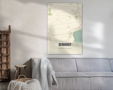 Vintage map of Berkhout (North Holland) by Rezona