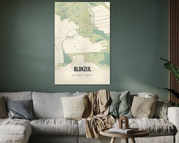 Vintage landkaart van Blokzijl (Overijssel) van Rezona