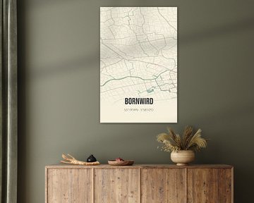 Vintage landkaart van Bornwird (Fryslan) van Rezona