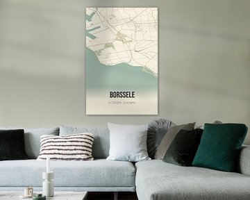 Vieille carte de Borssele (Zeeland) sur Rezona