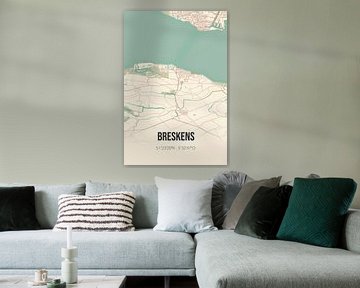 Vintage landkaart van Breskens (Zeeland) van Twentse Pracht