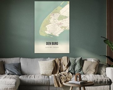 Vintage map of Den Burg (North Holland) by Rezona