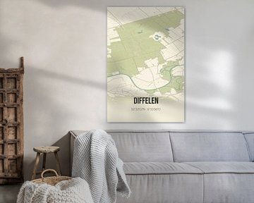 Vintage map of Diffelen (Overijssel) by Rezona