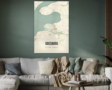 Vieille carte de Doesburg (Gelderland) sur Rezona