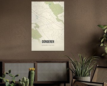 Vintage landkaart van Donderen (Drenthe) van MijnStadsPoster