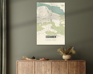 Vintage landkaart van Escharen (Noord-Brabant) van Rezona