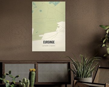 Vintage landkaart van Eursinge (Drenthe) van Rezona