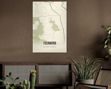 Vintage map of Feerwerd (Groningen) by Rezona