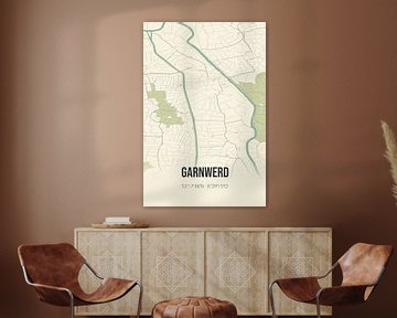 Vintage landkaart van Garnwerd (Groningen) van Rezona