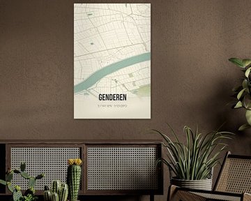 Vintage landkaart van Genderen (Noord-Brabant) van Rezona