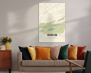 Vintage map of Heukelom (North Brabant) by Rezona