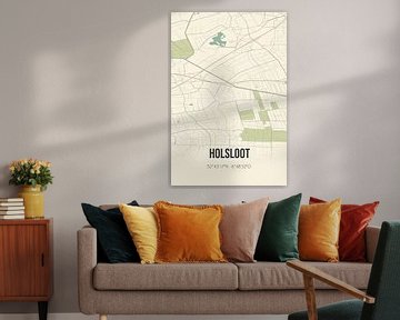 Vintage map of Holsloot (Drenthe) by Rezona