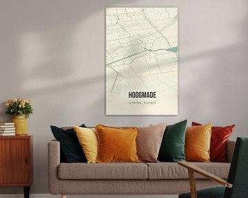 Vintage landkaart van Hoogmade (Zuid-Holland) van Rezona